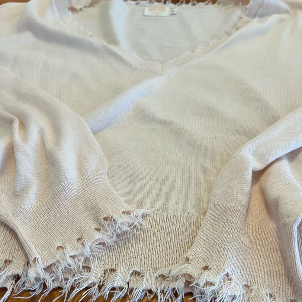Nation LTD Jolie Cropped Frayed Sweater Medium - Picture 11 of 15
